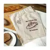 En stock Tela de Algodón Bolsa de Pan con Cordón Reutilizable Bolsa de Pan con Cordón Empaque de Masa Plana Bolsa de Paquete de Algodón y Lino