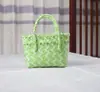 Bolsa de Palha Trançada Artesanal da Moda DIY Bolsa de Mão Pequena Cesta Quadrada Bolsa Transversal Trançada Bolsa Trançada de Plástico para Mulheres