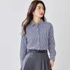 Camisa Rayada Nueva Primavera y Otoño 2026 Blusa Elegante de Manga Larga para Mujer para Usar en Capas