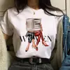 Camiseta Estampada de Moda para Mujer Mujer Nueva Camiseta Negra Femenina S