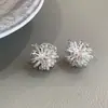 Pendientes de Metal con Zirconia de Diente de León para Mujer Moda Coreana de Nicho Personalidad Pendientes Elegantes Versátiles Pendientes