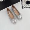 Retorno Clássico Pequena Fragrância Aumenta 3cm Combinação de Cores Elegante Senhora Laço Raso Sapatilhas Femininas Sapatos Femininos para Avó e Comutador