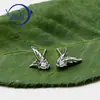 Joyería de Plata Yong Yi Plata de Ley s925 Pendientes de Zirconia para Mujer Moda Sencilla Alas de Ángel Cubierta Dura Joyería para Orejas de Diamante Flash