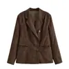 Europeo y Americano Amazon Aliexpress Tendencia de Moda Popular Versátil Casual Otoño Verde Oliva Clásico Chaqueta con Cuello de Traje