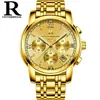 Ruizhiyuan aço fino caixa aço pulseira multi-função relógio de aço masculino original quartzo 6 ponteiros atacado negócio relógio não mecânico