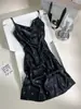 Pijama Sexy Nuevo de Seda, Bata de Tirantes Floral de Cuello Amplio de Alta Gama para Mujer, Estilo Dulce de Primavera y Otoño Ropa de Casa Francesa