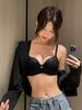 Ropa Interior de Encaje de Deseo Puro para Mujer Pecho Pequeño Reunido Grande Sin Aro de Acero Sujetador Superior Anticaída Para Seno Sujetador Sexy