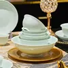 Cuenco de Arroz Celadón para Uso Doméstico Modelo Nuevo 2025 Set de Vajilla de Alto Valor Apto para Microondas Cuenco para Fideos Cuenco de Arroz Set de Vajilla Celadón