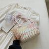 Bolso Canasta de Verduras Tejido a Mano para Mujer 2026 Nuevo de Moda Bolso Cruzado de Moda para Mujer Estilo Ins Bolso Cubo de un Solo Hombro para Mujer