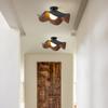 Lámpara de Dormitorio Moderna Simple Color Nogal Lámpara de Habitación Protección Ocular Cálida Nórdica Creativa Hoja de Loto Lámpara de Techo para Estudio