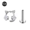 Aretes de Titanio F136 0.9 Diente Gatito Esport Espinas Corazón de Lágrima Studs Labret Cartílago Auricular Joyería para Piercing