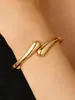 Pulseira de Metal Geométrico Brilhante Europeia e Americana Transfronteiriça Estilosa com Abertura de Mola Colar Gargantilha Punk Simples Feminino