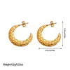 Selecciones de Influencers de Amazon Moda Estilo Ins Lujo Accesible Acero de Titanio Pendientes de Presión de Aceite Joyería de Acero Inoxidable Pendientes Geométricos para Mujer