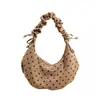 Bolso de Hombro Cruzado para Mujer Estilo Coreano de Lunares Plisado de Nicho para Principios de Otoño Gran Capacidad Elegante Versátil Sensación de Alta Gama
