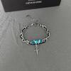 Pulseira de Diamante Negro em Forma de Estrela para Homens, Aço Inoxidável, Design que Não Desbota, Novo Acessório Versátil para Mulheres, Joia Simples e de Alto Padrão