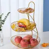 Cesta de Frutas de Hierro Nórdico Cesta de Frutas Multicapa Estante de Almacenamiento Mesa de Café Almacenamiento Creativo Dulces Bocadillos Cesta de Frutas Transfronterizo