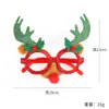Gafas de Decoración Navideña para Adultos y Niños, Accesorios para Fotos de Fiesta Navideña, Montura Dorada con Astas Largas