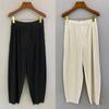Pantalones plisados explosivos de gran venta para niños, pantalones holgados y ajustados de verano, nuevos pantalones casuales Miyake de nueve puntos, estilo Harlan, finos.