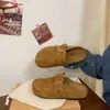 Zapatos Birkenstock de Piel de Vaca para Mujer 2026 Otoño/Invierno Nuevos Zapatos sin Cordones con Hebilla, Punta Dividida Sintética, Punta Cerrada, Medias Zapatillas, Mocasines
