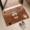 Alfombra de Piso de Gato de Dibujos Animados Barro Diatomeas Habitación Baño Puerta de Baño Alfombrilla Antideslizante para Pies Alfombrilla para Puerta de Baño y WC