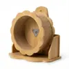 Roda de Corrida Silenciosa para Hamster Urso Dourado Transfronteiriça com Suporte, Brinquedo Decorativo para Alívio do Tédio, Várias Especificações, Roda de Corrida de Bambu