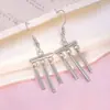Nuevos Lanzamientos: Pendientes de Acero Inoxidable Redondos y Cuadrados con Borla de Gota de Agua Europeos y Americanos Transfronterizos, Accesorios de Oreja Simples y de Moda en Stock