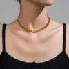 Joyería de Acero de Titanio Dongguan Estilo Hip-Hop Ins Europeo y Americano Cadena Cubana Fresca Pulsera No Descolorante Set de Collares para Mujeres