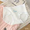 Nova Roupa Íntima Feminina Doce com Laço, Algodão Puro, Gancho Estendido, Cintura Média, Confortável e Respirável, Calcinha para Meninas