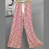 Pantalones de Pijama de Algodón y Seda Estilo Coreano para Mujer, Nuevos de Verano 2025, Pantalones Rectos Sueltos Casuales de Gama Alta que se Pueden Usar Afuera como Pantalones de Casa