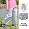 [Secagem Rápida] Calça de Sarja de Algodão com Nove Pontos, Calça Casual Antibacteriana Classe A para Meninos, Calça de Secagem Rápida, Estilo Fino de Verão