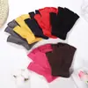 Luvas de Veludo Meio Dedo, Luvas de Lã Tricotadas Unissex para Aquecimento ao Ar Livre e Ciclismo, Luvas Coloridas da Moda para Estudantes