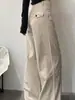 Jeans Retro Americanos de Trabajo Off-White para Mujer Forrados de Polar Nuevo Talla Grande Gorditas mm Sueltos Pierna Ancha Rectos