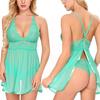 Europa y los Estados Unidos nuevos fabricantes al por mayor de comercio exterior Europa y los Estados Unidos ropa interior sexy sexy transparente de encaje de malla colgando cuello pijamas sexys