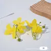 Flor Artificial 3 Pontas Colorida Orquídea Borboleta Cordão de Flores DIY Grampo de Cabelo Material de Flor Flor Falsa Adereço para Foto Decoração de Cabelo Flor de Seda