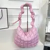 Bolsa Transversal de Ombro Feminina Estilo Coreano Moda Bolsa Bolinho Grande Capacidade Roupas Acolchoadas com Algodão Saco para Axila Bolsa Plissada Nuvem