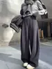 Pantalones de Lana de Cintura Alta para Mujer, Cintura Elástica de Invierno, Corte Holgado, Versátiles Gruesos de Pierna Recta Casuales