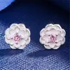 Pendientes Colgantes de Flor Blanca Chapados en Plata 925 de Moda Nueva de Comercio Exterior Europeo y Americano Pendientes Elegantes para Mujer Joyería de Lujo para Boda Regalos