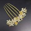 Tocado de Temperamento Peine de Cinco Dientes Aleación Ojo de Gato Peine de Flores Combinación con Todo Antideslizante Horquilla Horquilla Flor para el Cabello Clip para el Cabello