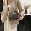 Bolsa de Mão com Design de Nicho Novo Outono 2024 Bolsa Feminina Personalizada Bolsa de Ombro Crocodilo Bolsa Transversal Couro Patenteado Face Brilhante