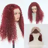 Moda transfronteriza elegante para damas, peluca más vendida con encaje frontal, cabello largo y rizado, peluca de fibra sintética