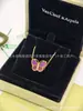 Trébol de Cuatro Hojas Estilo Nuevo Collar de Mariposa de Calcedonia Rosa 18K Collar de Turquesa Mariposa de Diamante Completo de Nácar Collar de Nácar