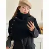 Chal de Mujer para Invierno 2026, Bufanda Atmosférica Estilo Coreano Otoño e Invierno Nuevo, Chal Perezoso de Moda, Calentador de Cuello de Jersey de Cuello Alto