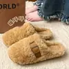 Pantuflas Birkenstock para Mujer 2026 Otoño/Invierno Nuevo Estilo Hogar Antideslizantes Con Felpa Cálidas Para Uso Exterior Suela Gruesa Pantuflas de Algodón Engrosadas para Mujer