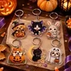 Lindo Llavero Acrílico de Mascota de Halloween Cachorro Gato Momia Fantasma Colgante Creativo para Mochila