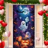 Tela de Fondo Nueva para Halloween Transfronteriza, Cubierta de Puerta de Gama Alta, Montaje de Escena de Horror Festiva, Tela Colgante para Ancho de Puerta, Modelo Personalizado