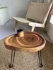 Mesa de Centro Plegable de Madera Maciza, Mesa Pequeña Simple para Balcón Exterior, Mesa Baja Tatami para Sala de Estar, Mesa de Centro para Balcón
