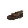 Zapatos Mary Jane de Borrego Estilo Coreano para Mujer Colección Otoño/Invierno 2026 Zapatos Planos de Ballet con Moño Zapatos Peludos Zapatos de Una Sola Capa con Felpa