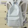 Mochila de cor sólida de grande capacidade estilo coreano para alunos do ensino fundamental e universitários, mochila de viagem casual leve e simples de cor sólida