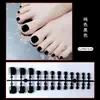 Pé usando unha 24 encaixotado Toenail Patch branco unha falsa preto unha usando unha