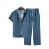 Venta al por mayor transfronteriza de conjuntos de camisas casuales y de moda de manga corta para hombre y pantalones largos, incluyendo camisas hawaianas y pantalones con cordón